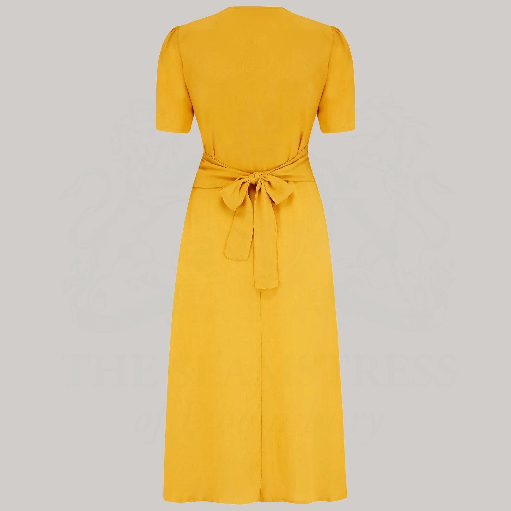 Ruby A-line kjole i gul mustard Kjoler Seamstress Of Bloomsbury 
