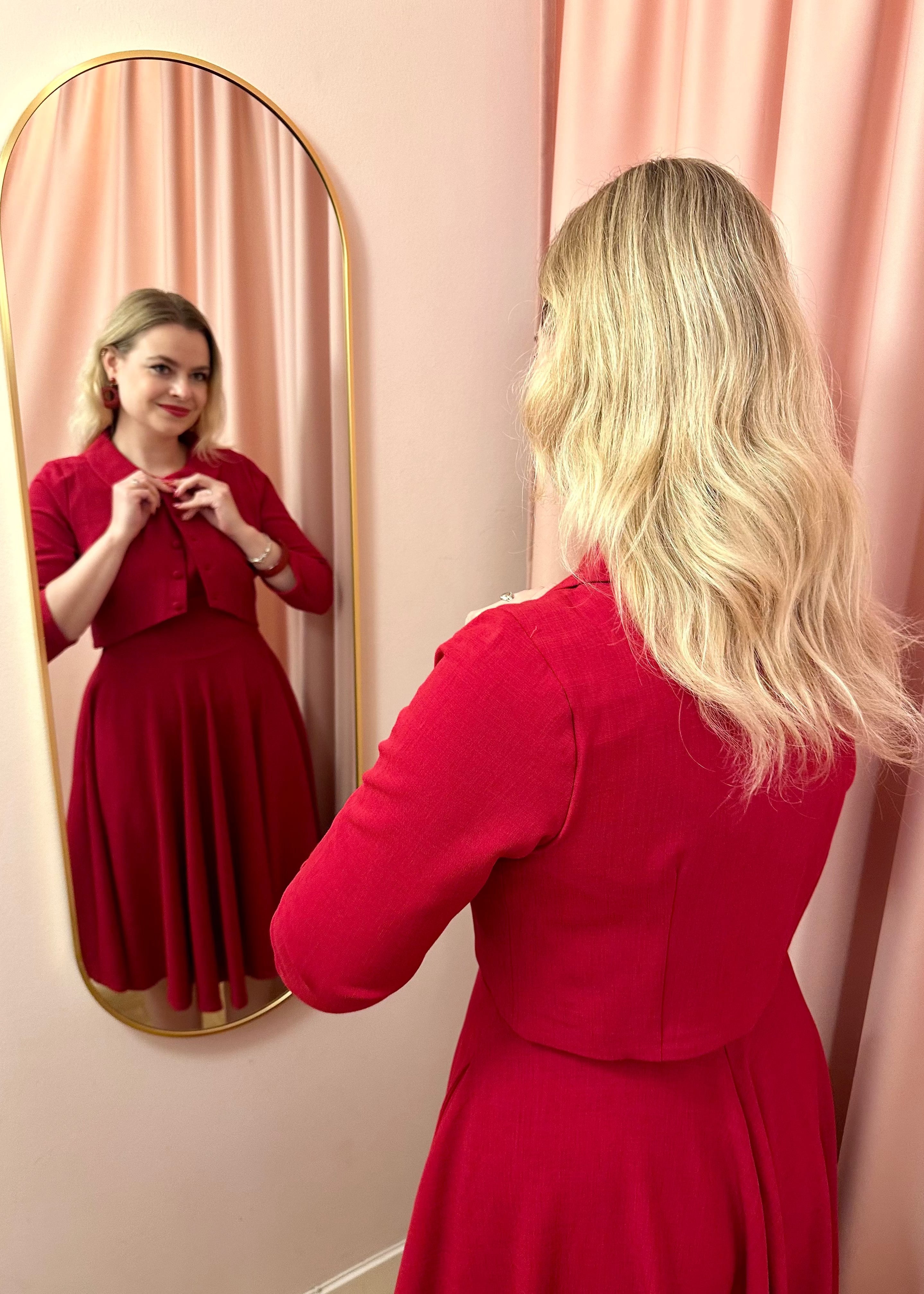 Ruby boatneck swingkjole - rød Kjoler Daisy Dapper 