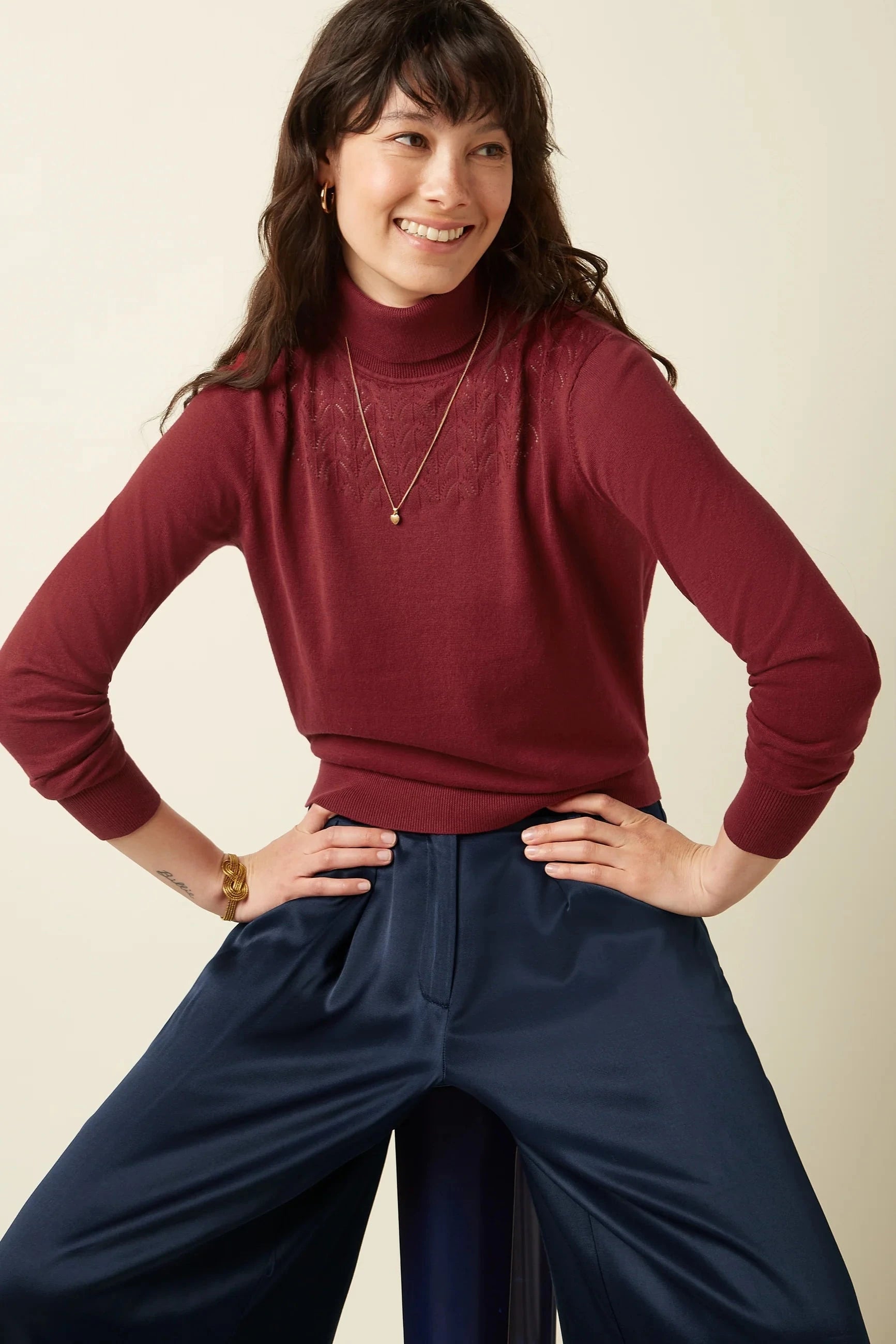 Rullekrave Club Top i vinrød top King Louie 