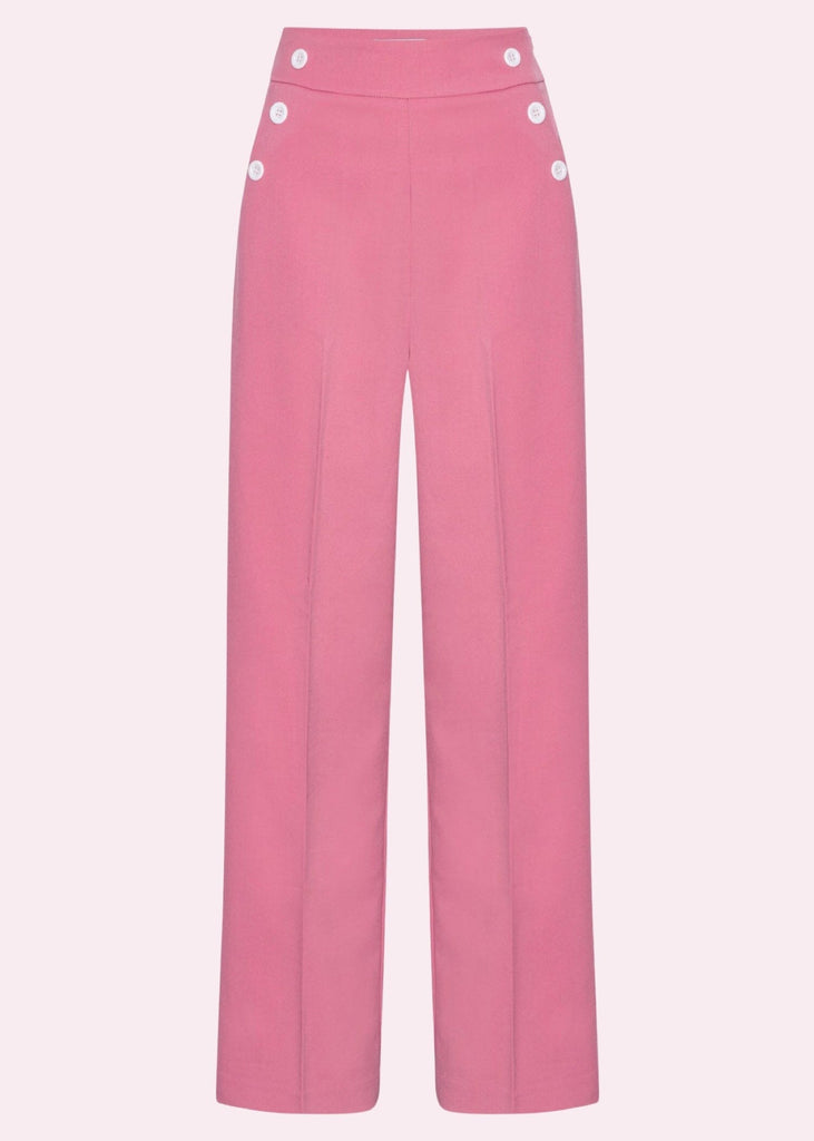 Sally højtaljede sailorbukser i cerise pink tøj Daisy Dapper 