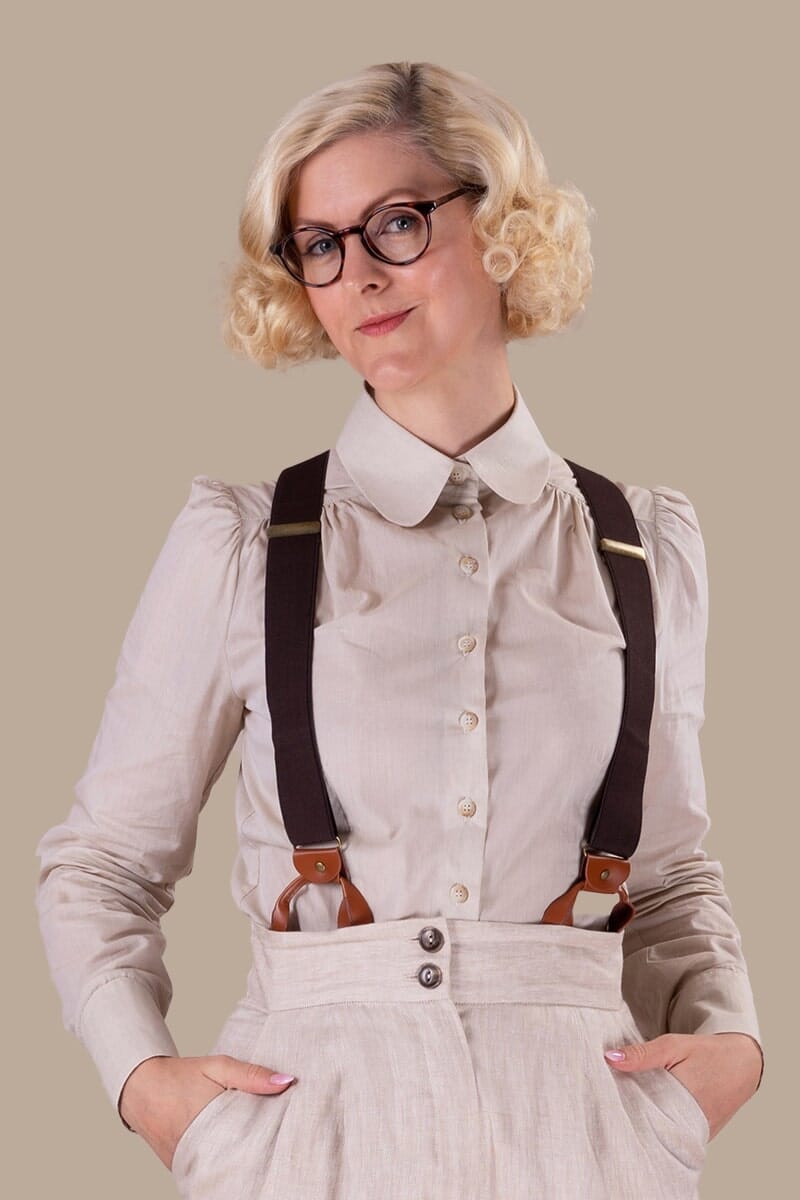 Sassy suspenders seler i brun tøj Mondo Kaos 