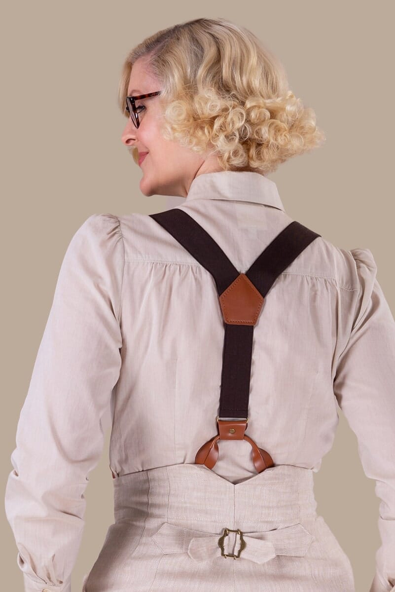 Sassy suspenders seler i brun tøj Mondo Kaos 