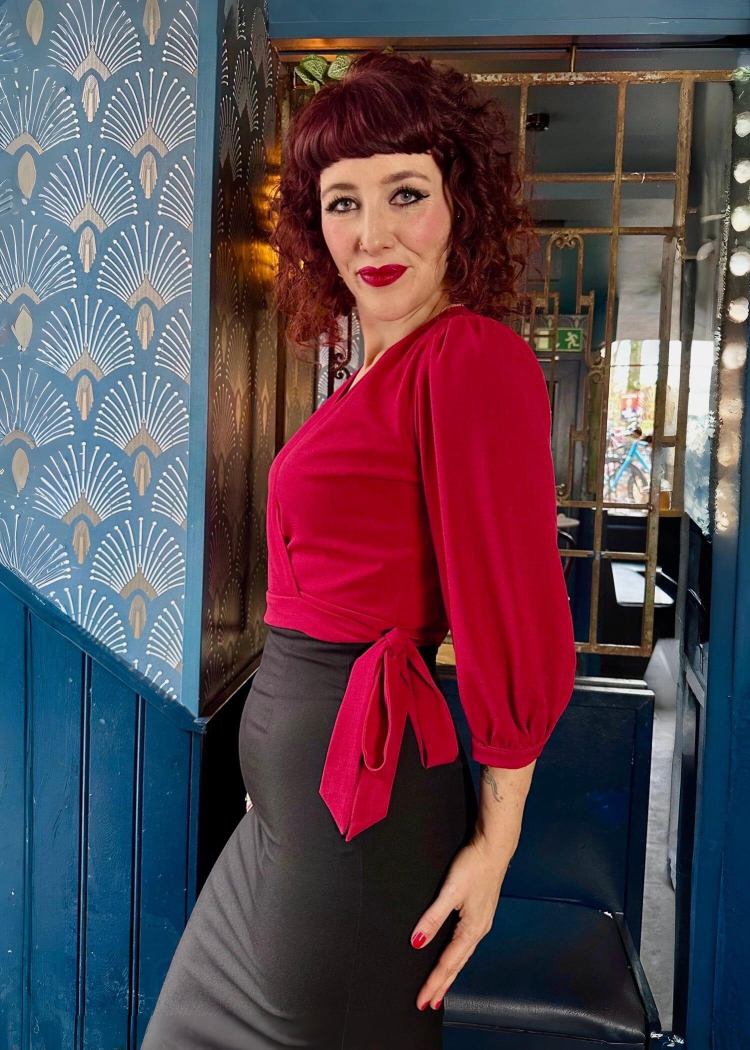 Slåom bluse i rød bluse Daisy Dapper 