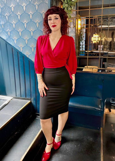 Slåom bluse i rød bluse Daisy Dapper 