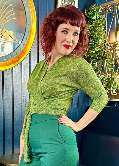 Slåom bluse med glimmer - grøn Freddies Of Pinewood 