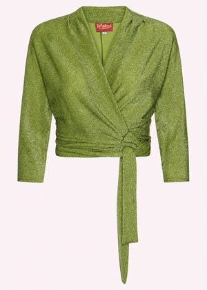 Slåom bluse med glimmer - grøn slåom bluse Freddies Of Pinewood 