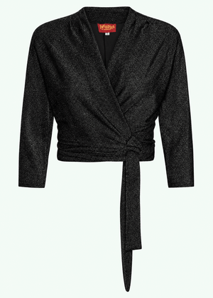 Slåom bluse med glimmer - sort slåom bluse Freddies Of Pinewood 