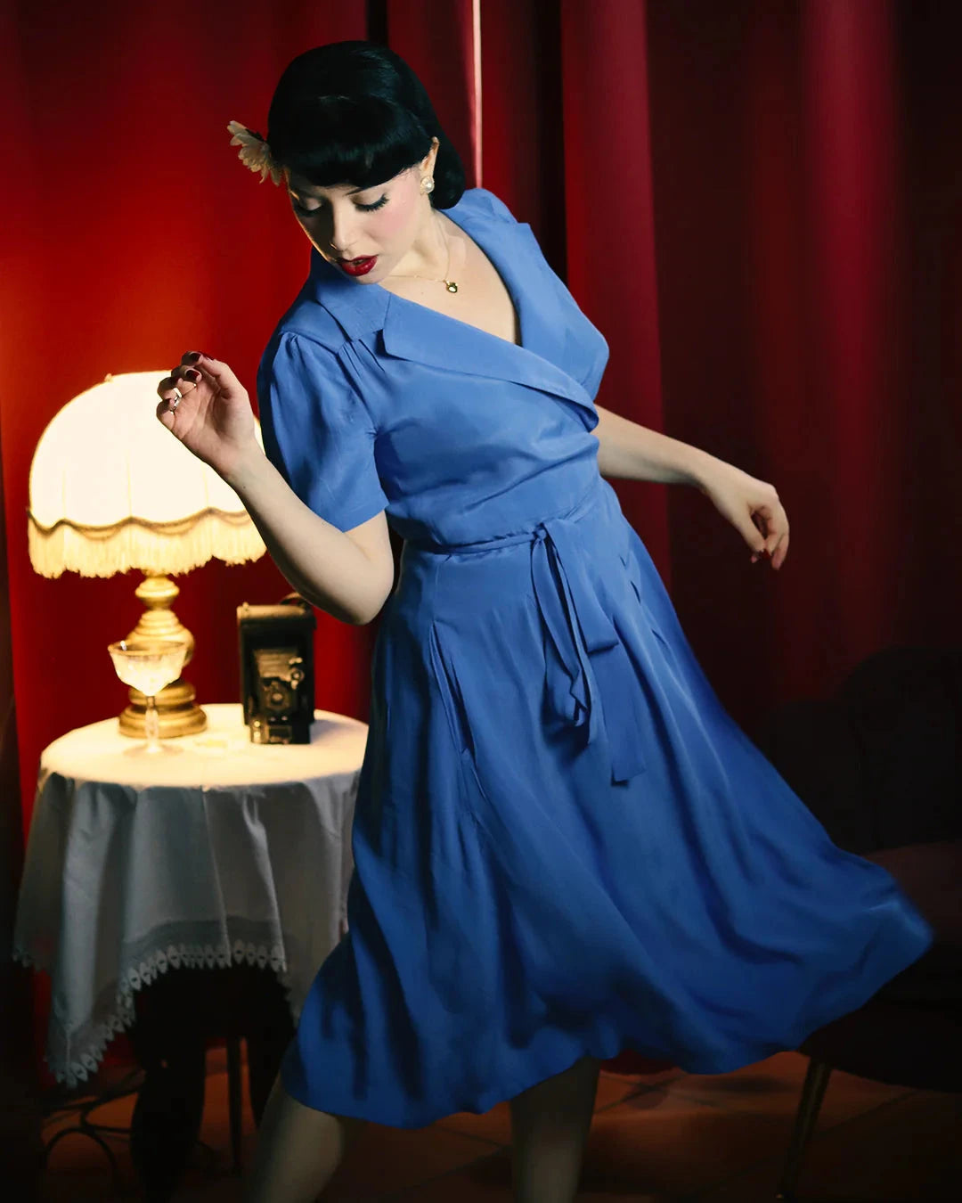 Slåom kjole i Palace Blue slåom kjole Seamstress Of Bloomsbury 