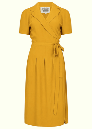 Slåom kjole i vintage stil - mustard slåom kjole Seamstress Of Bloomsbury 