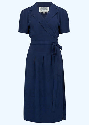 Slåom kjole i vintage stil - navy blå slåom kjole Seamstress Of Bloomsbury 