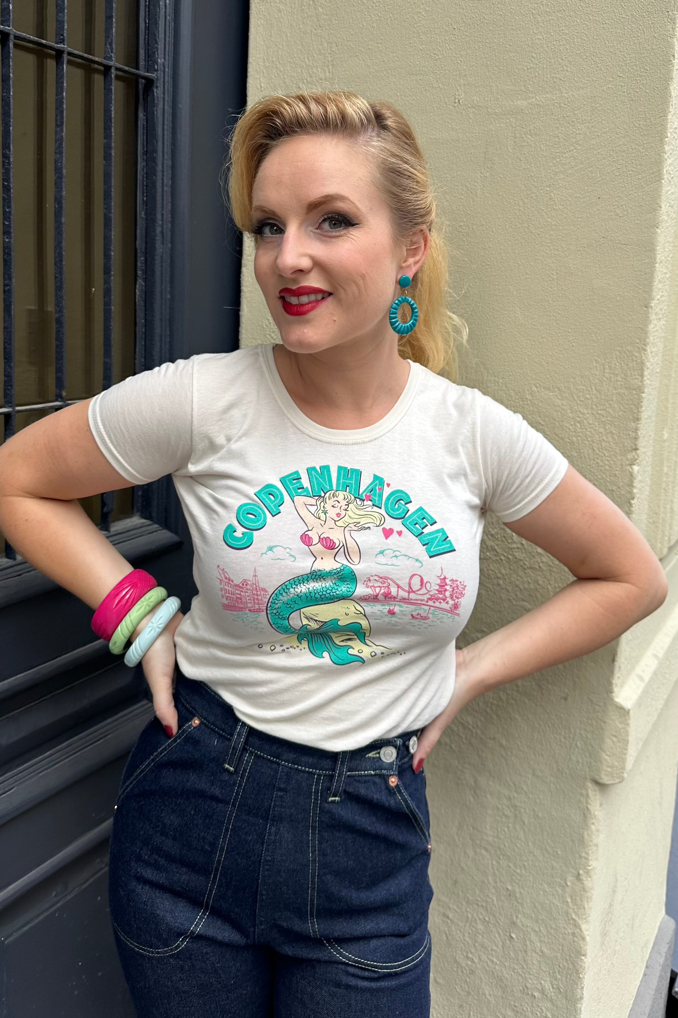 Smalt armbånd i vintage stil, Pastel blå Accessories Rock It Rosie 