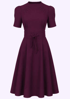 Stanwyck 1940'er stils kjole - aubergine aline kjole House of Foxy 