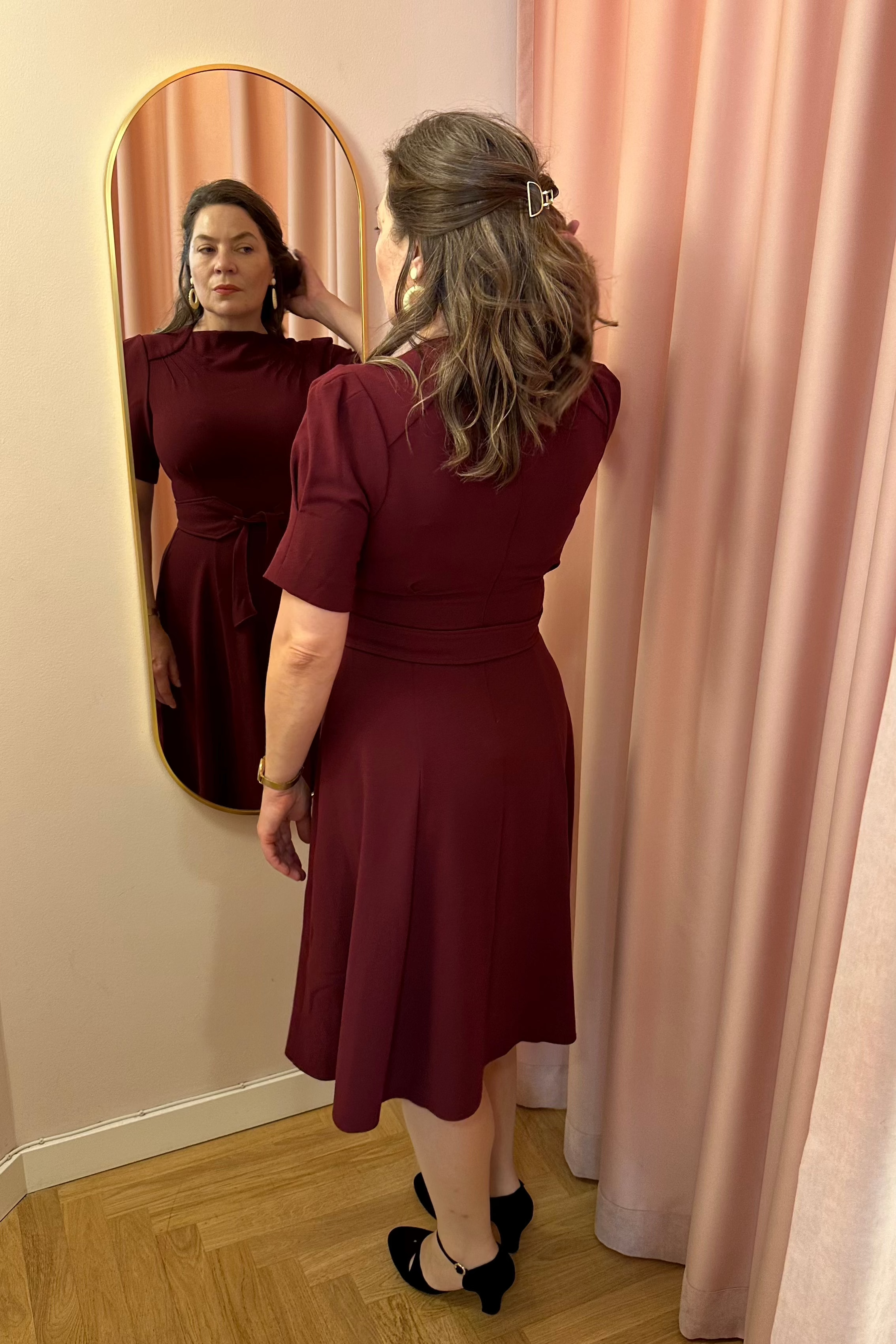 Stanwyck 40'er stils kjole i berry swing kjole House of Foxy 