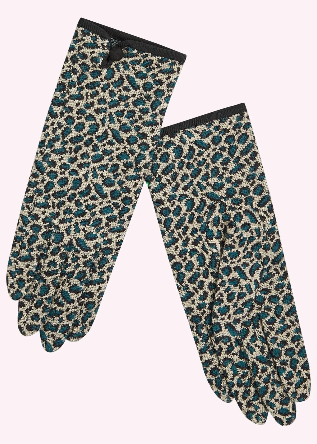 Strik handsker - blå leopard handsker King Louie 