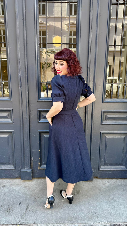 Sweetheart Shirt Dress skjortekjole i navy aline kjole Emmy Design 