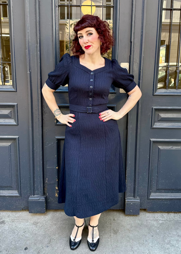 Sweetheart Shirt Dress skjortekjole i navy aline kjole Emmy Design 