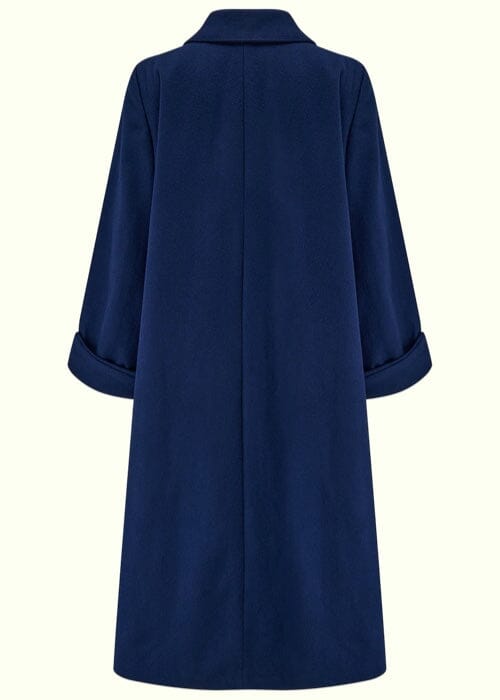 Swing frakke i navy uld frakke Seamstress Of Bloomsbury 