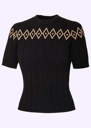 The Darling Diamond Top - Black strik top Emmy Design 