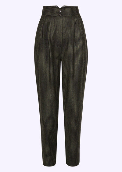 The Hepper Hepburn slacks i sort/grøn nålestribet tøj Emmy Design 