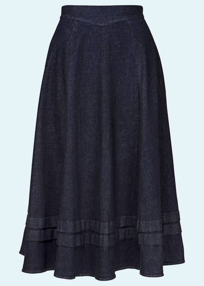 The Tireless Trailblazer Skirt, Organic raw heavy denim Emmy Design 