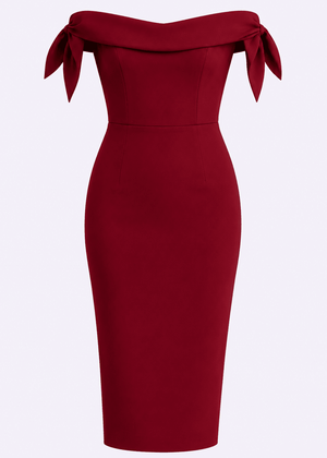 Tilly pencil kjole - bordeaux pencil kjole Pretty Dress Company 