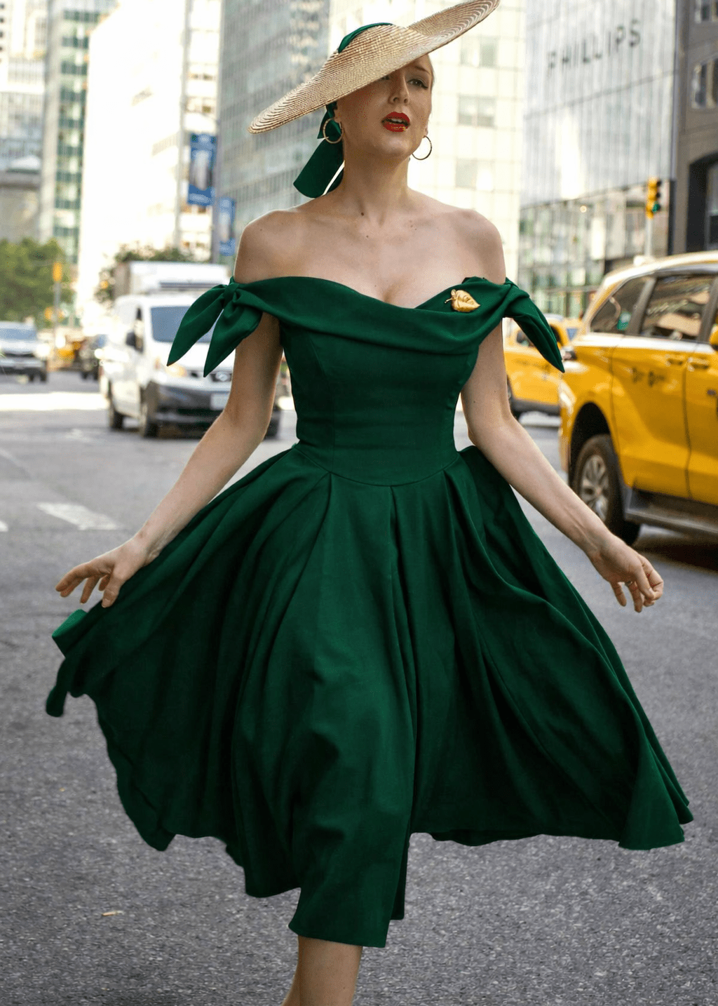 Tilly swing kjole - mørk grøn pencil kjole Pretty Dress Company 