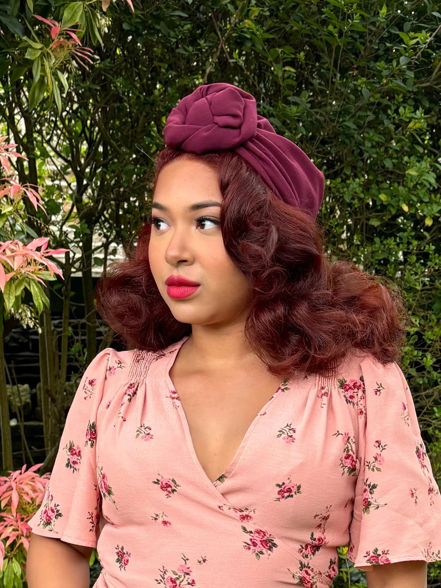 Turban - berry i 1940er stil Accessories House Of Foxy 