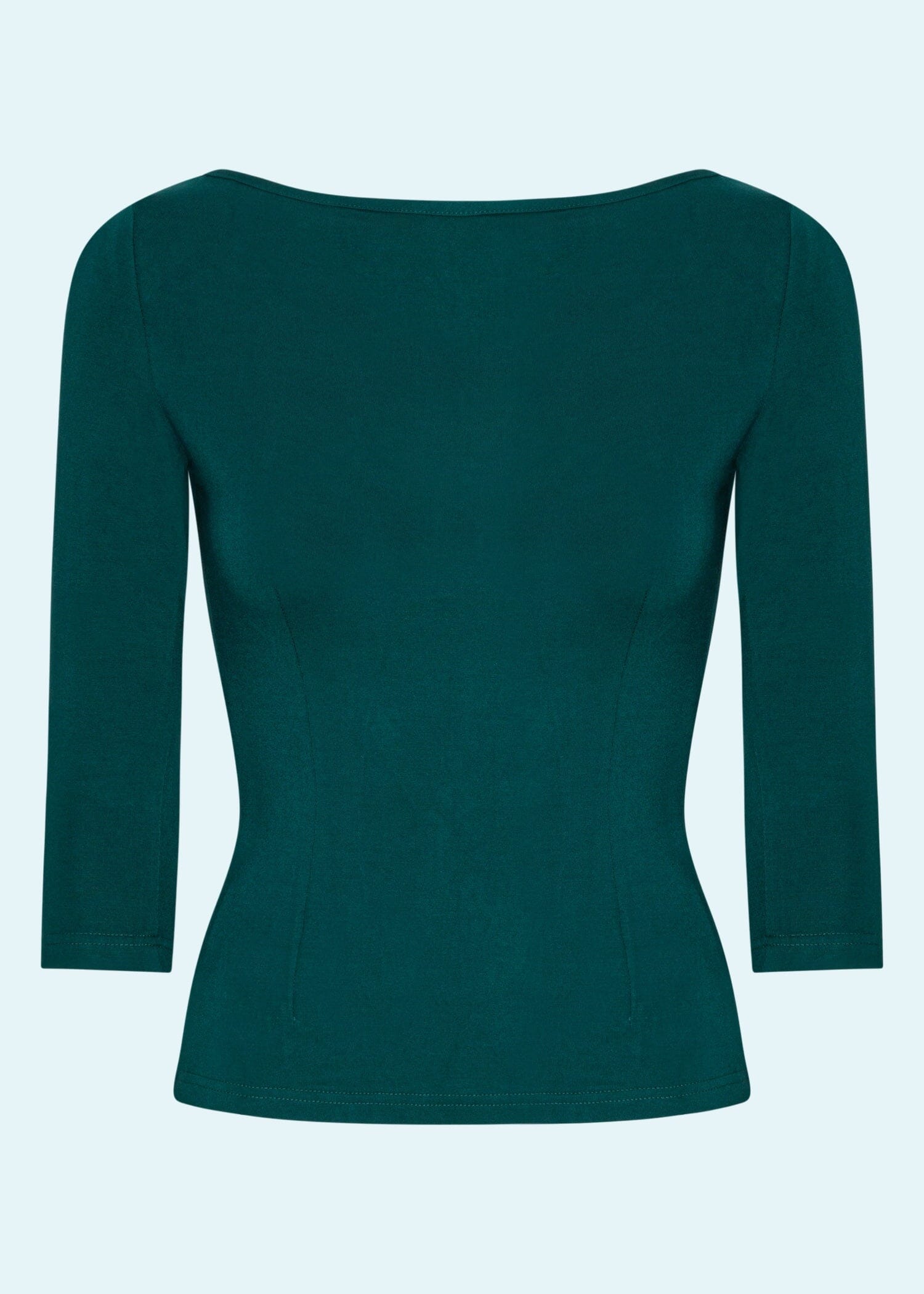 Vendbar boatneck top i flaske-grøn - deluxe jersey top Daisy Dapper 