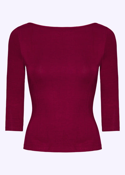 Vendbar boatneck top i magenta - deluxe jersey top Daisy Dapper 