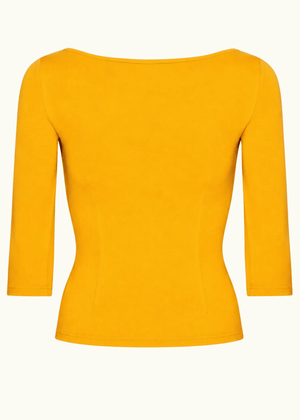 Vendbar boatneck top - mustard jersey top Daisy Dapper 