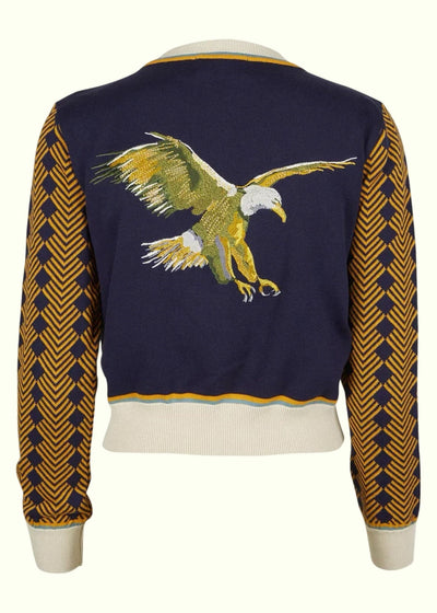 Vera cardigan 'Flying Eagel' i navy cardigan Palava 