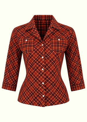 Western Skjorte - Burgundy Toppe Freddies of Pinewood 