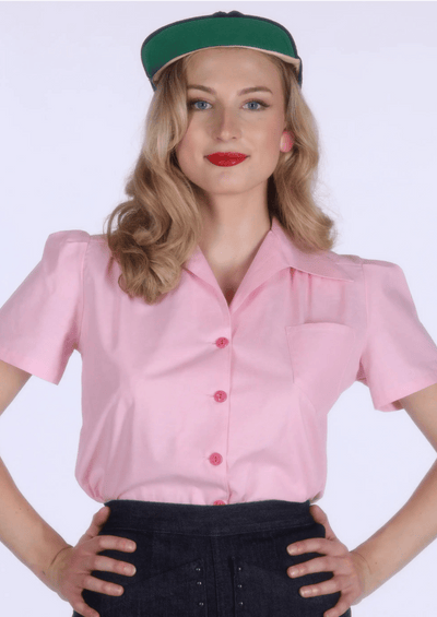 Work blouse skjorte i pink kortærmet skjorte Freddies Of Pinewood 