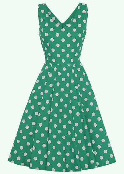 1950'er swingkjole i grøn med prikker toej Mondo Kaos 