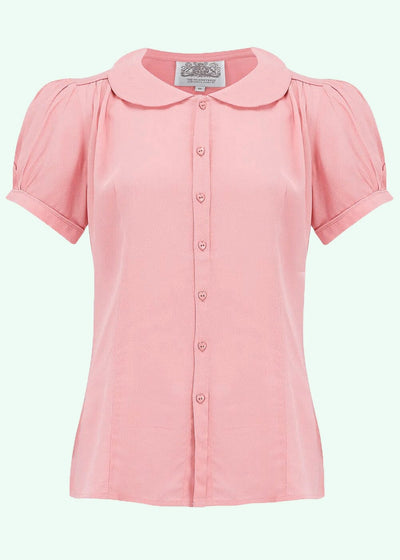 Bloomsbury: Jive skjorte med rund krave i lyserød toej Seamstress Of Bloomsbury 