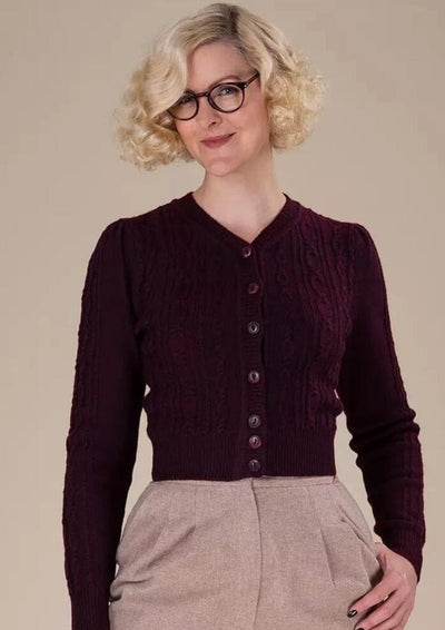 Emmy Design: Ice Skater Cardigan, Plum Emmy Design 