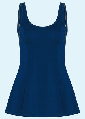 Esther Williams: 'Swim dress' badedragt med skørt i navy Esther Williams 