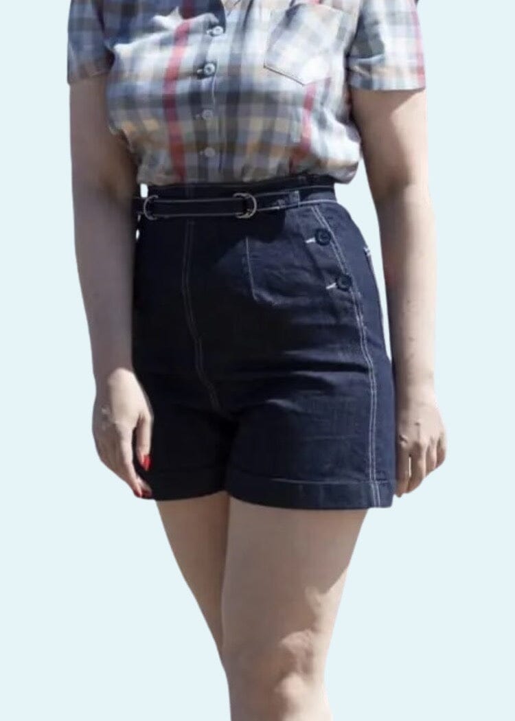 Freddies of Pinewood: Højtaljede shorts i vintage stils denim Freddies Of Pinewood 