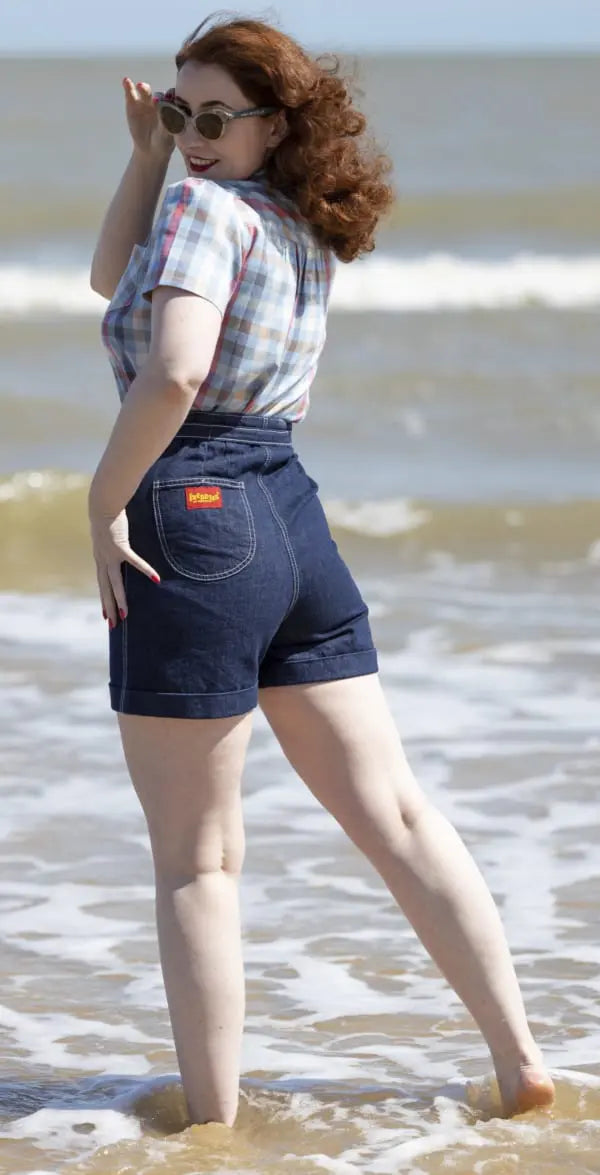 Freddies of Pinewood: Højtaljede shorts i vintage stils denim Freddies Of Pinewood 