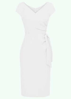 Pretty Dress Company: 1950'er Hourglass pencilkjole i hvid toej Mondo Kaos 