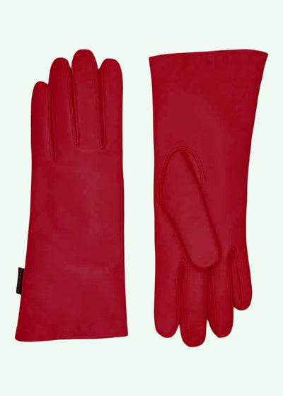 Rhanders Handsker: Skindhandsker i klassisk rød med uld for Accessories Rhanders Handsker 