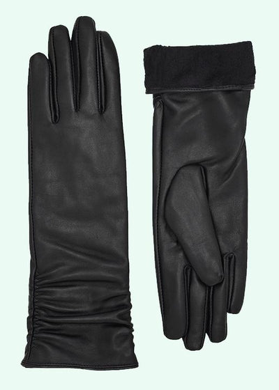 Rhanders Handsker: Skindhandsker i sort med fleece for Accessories Rhanders Handsker 