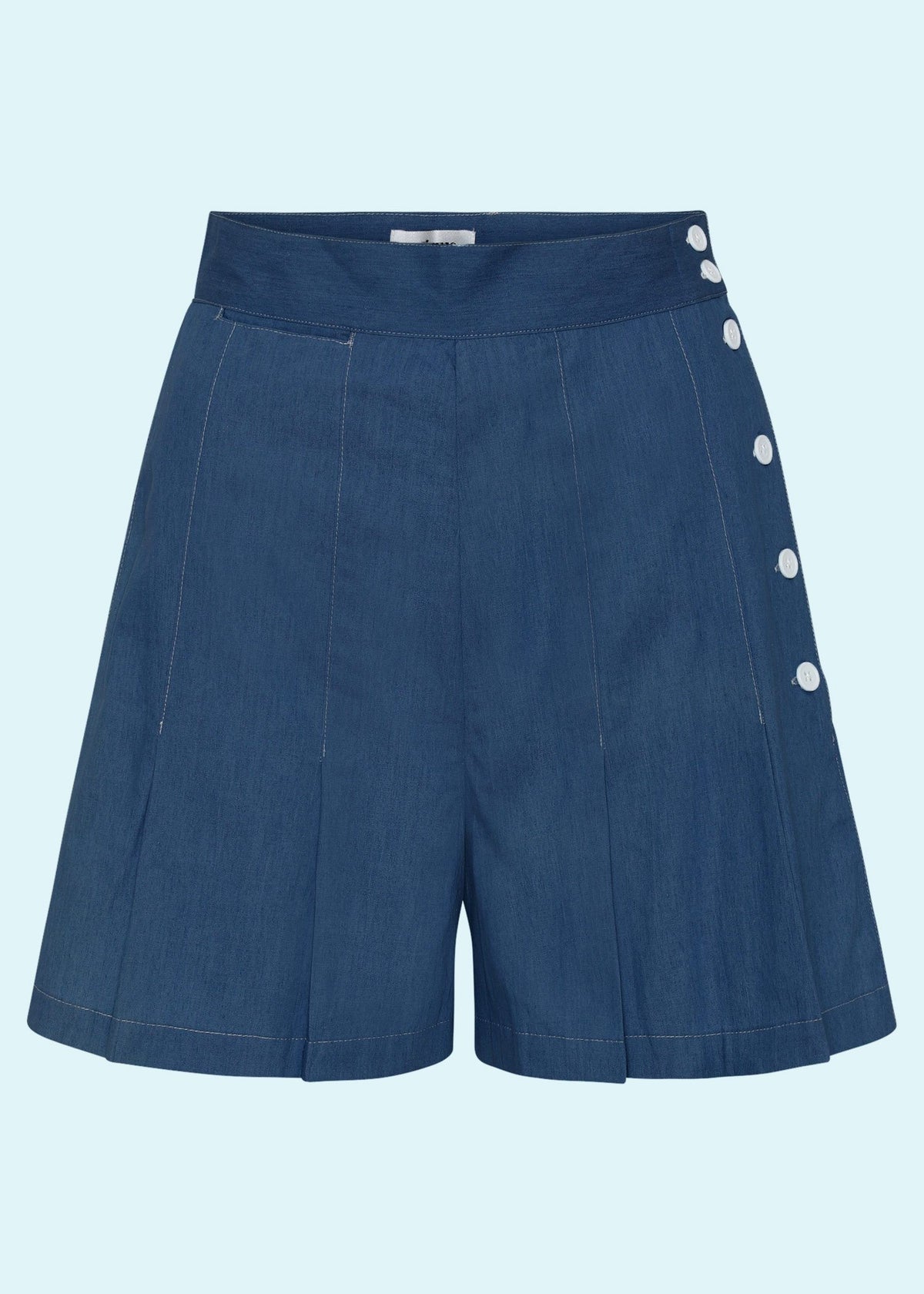 Unique Vintage: Joyce vintage stils shorts i mørk denim fra Unique Vintage Unique Vintage 