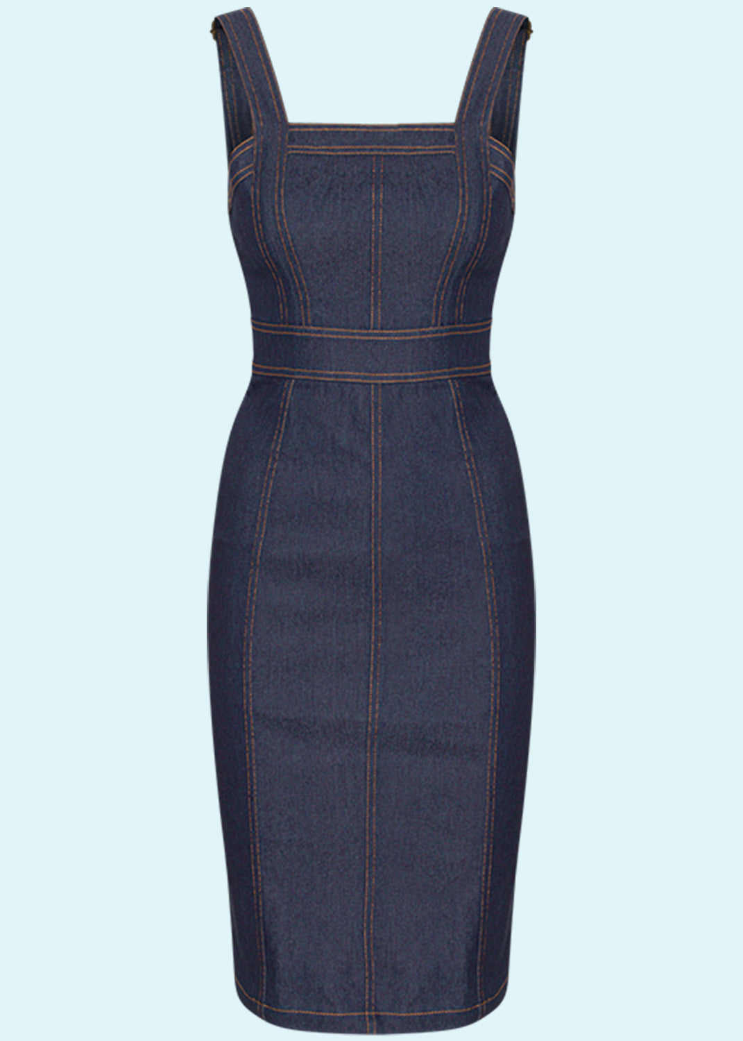 Unique Vintage: 50'er stils pencil kjole i denim Unique Vintage 