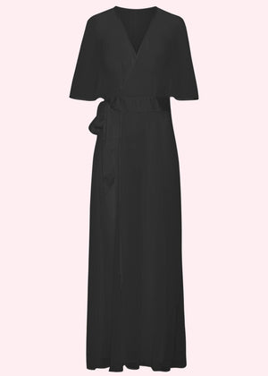What Katie Did: 1930'er stils loungewear kåbe i sheer sort What Katie Did 