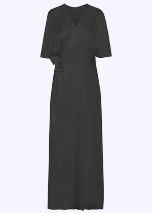 What Katie Did: Loungewear vintage stils morgenkåbe i sort satin What Katie Did 